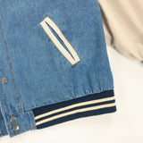 Baggy Jacket Embroidered Denim Loose Jacket Coat