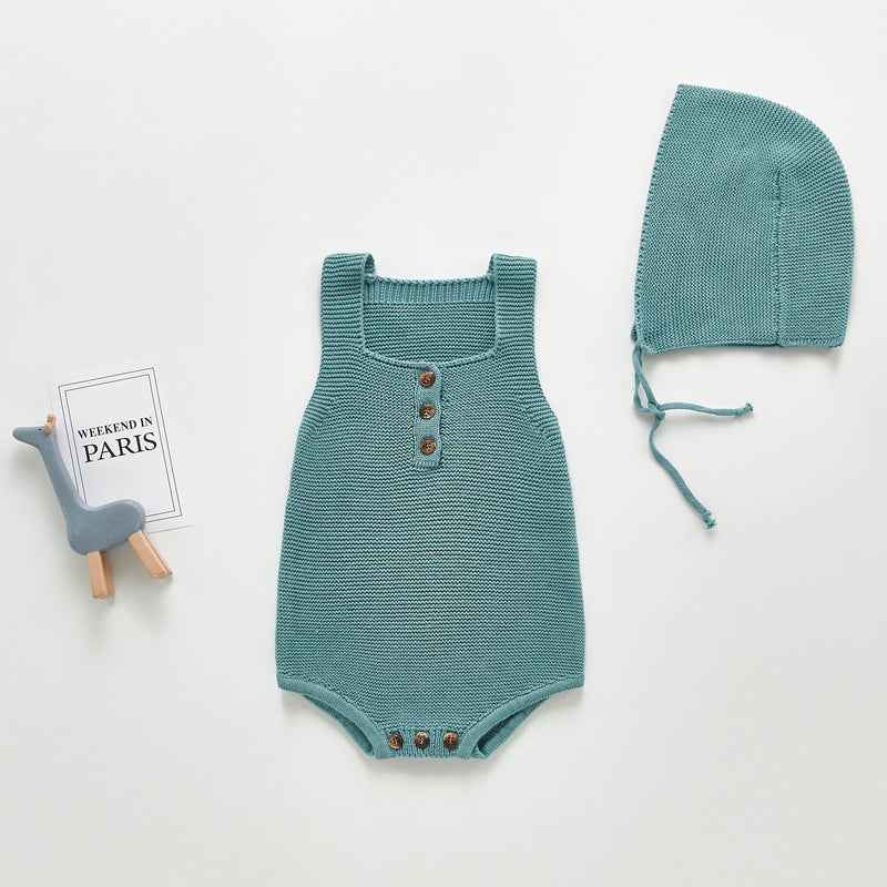 Autumn Rompers Autumn Knitted Romper with Hat Jumpsuit