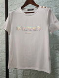 T Shirt Balmain Spring/Summer Letters All Cotton Short Sleeve T-shirt Couple