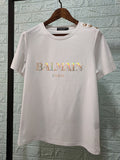 T Shirt Balmain Spring/Summer Letters All Cotton Short Sleeve T-shirt Couple