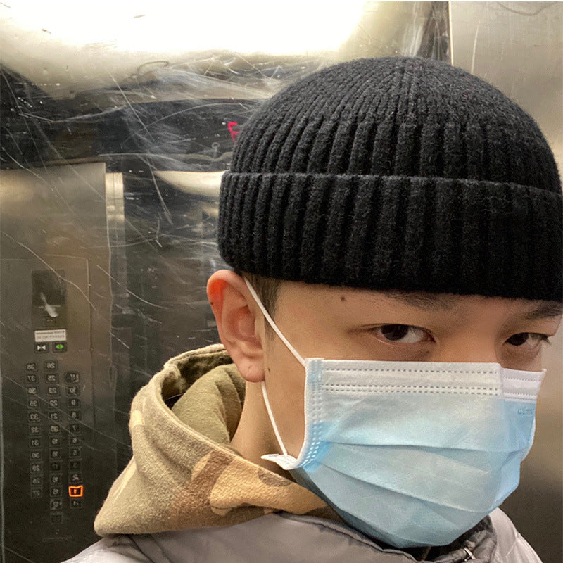 Toboggan Hat Retro Autumn and Winter Knitted Hat Men