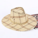 Cowgirl Hats Men's Western Cowboy Hat Foldable Women's Straw Beach Sun-Proof Fedora Hat