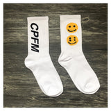 Cpfm Socks Smiley Face Cotton Sports Mid-Calf Socks for Men