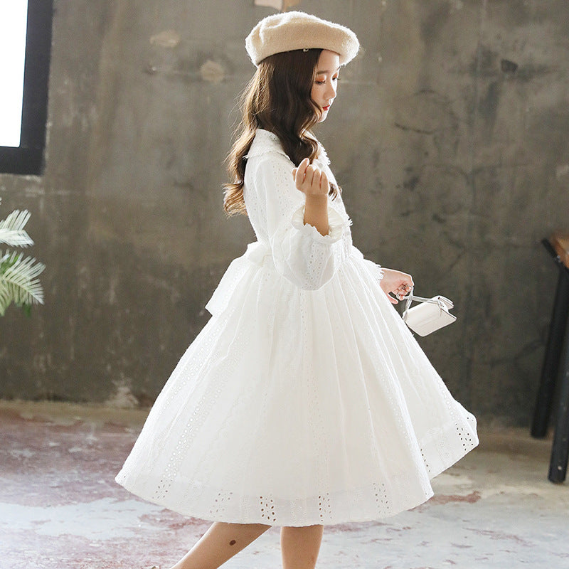 Girls Dress White Princess Dress Children Children Girl's Spring Clothes