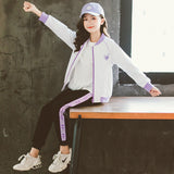 Sports Suit Autumn and Winter Children Girl Cardigan Top Children GIRL'S Pants