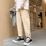Men Pants Solid Color Pants Men Loose Casual