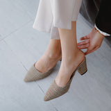 Nude Strappy Block Heels Sandals