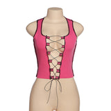 Music Festivals Rave Outfits Girls Tops Autumn and Winter Women's Slim Vest