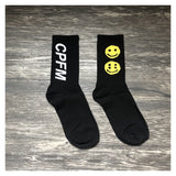 Cpfm Socks Smiley Face Cotton Sports Mid-Calf Socks for Men