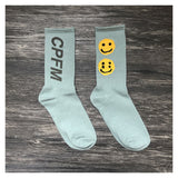 Cpfm Socks Smiley Face Cotton Sports Mid-Calf Socks for Men