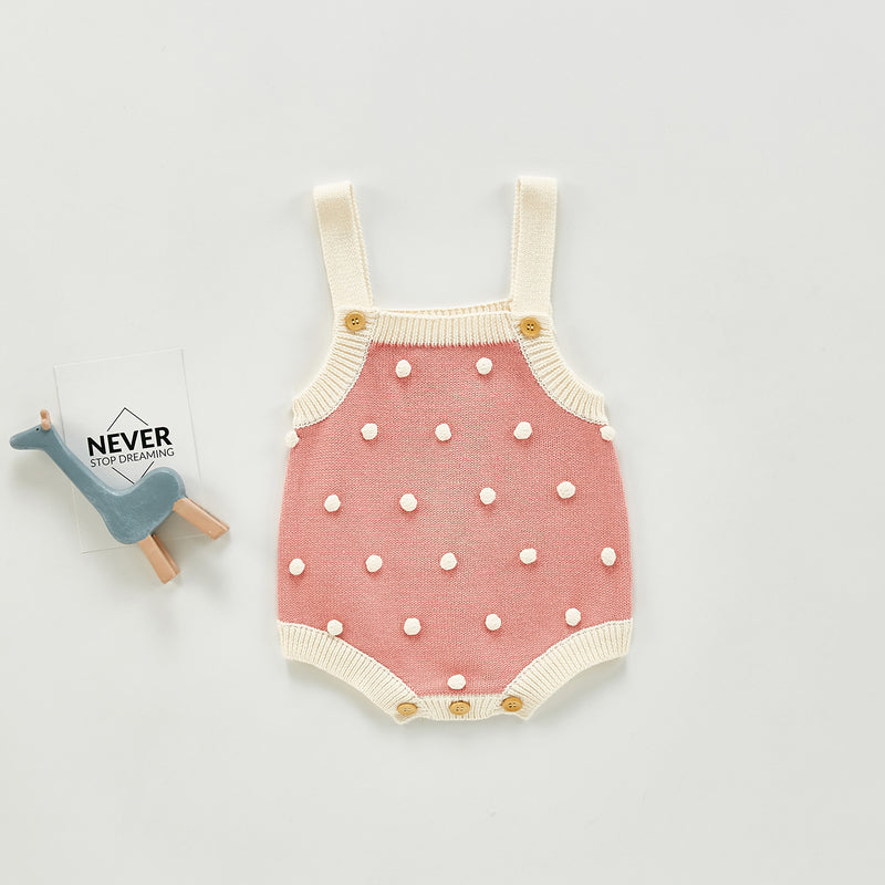 Autumn Rompers Knitted Wool Strap One-Piece Romper