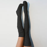 Winter Thick Knit Thigh High Socks Long Stockings Boot Autumn and Winter Twist Solid Color Stockings Knitted Socks