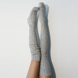 Winter Thick Knit Thigh High Socks Long Stockings Boot Autumn and Winter Twist Solid Color Stockings Knitted Socks