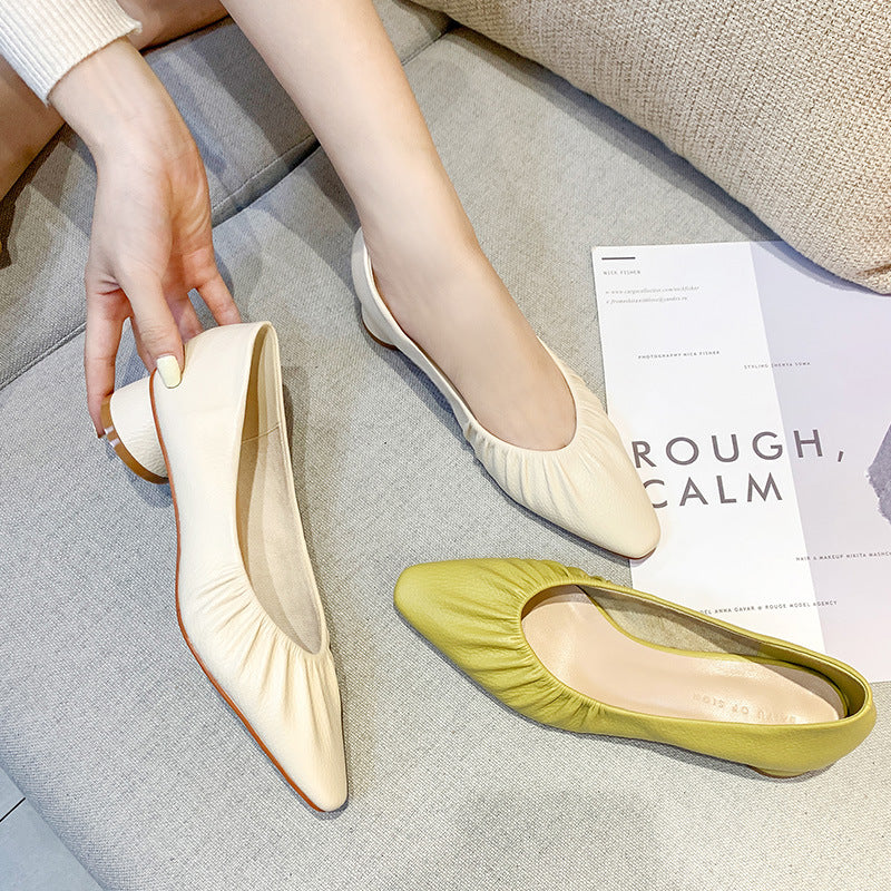 Nude Strappy Block Heels Solid Color Casual Women's Shoes