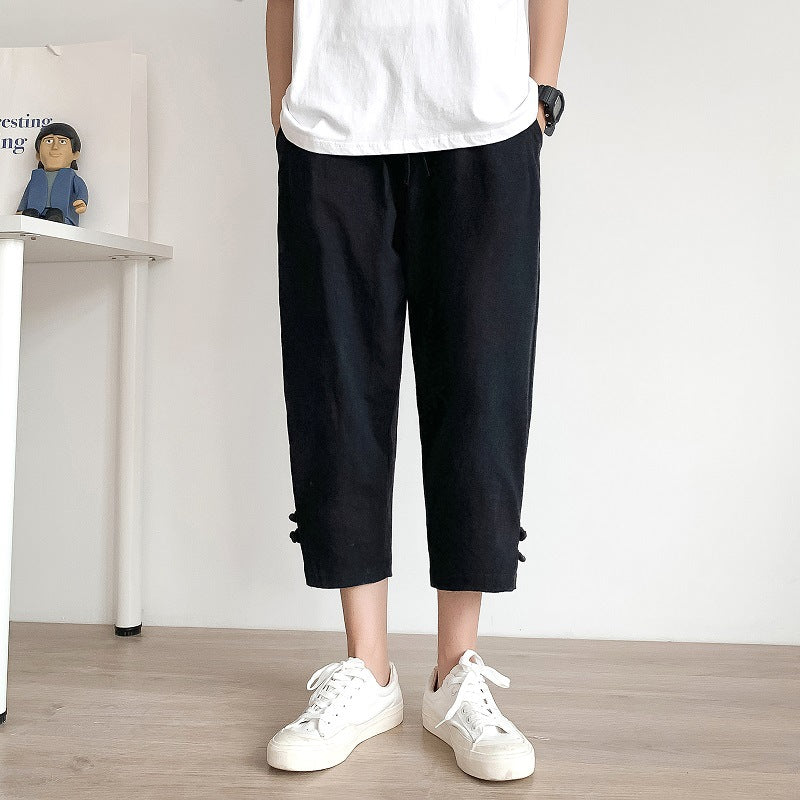 Men Pants Linen Shorts Men's Summer Casual Loose Pants
