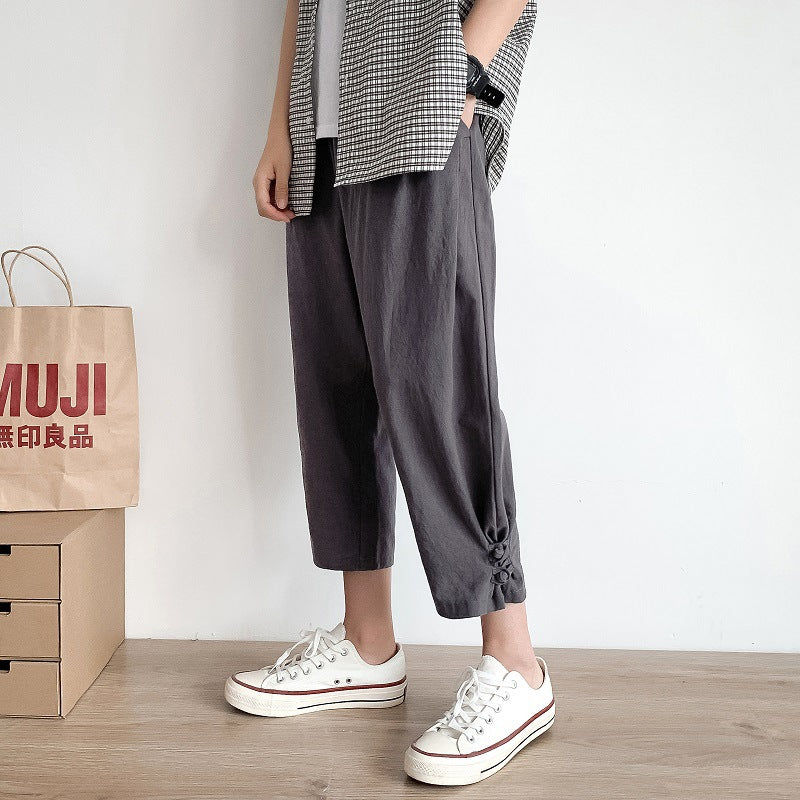 Men Pants Linen Shorts Men's Summer Casual Loose Pants