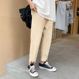 Men Pants Solid Color Pants Men Loose Casual