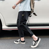 Men Pants Solid Color Pants Men Loose Casual
