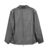 Men's Casual Suit Man Blzer Distressed Burr Jacket Men's Autumn Hip-Hop Street Personality Casual Suit Jacket