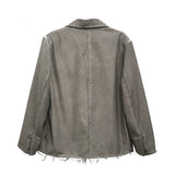Men's Casual Suit Man Blzer Distressed Burr Jacket Men's Autumn Hip-Hop Street Personality Casual Suit Jacket