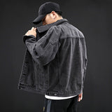 Denim Varsity Jacket Fall Denim Jacket Men's Autumn Loose Denim Jacket