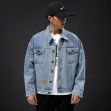Denim Varsity Jacket Fall Denim Jacket Men's Autumn Loose Denim Jacket