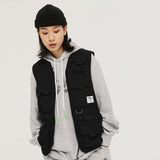 Men Sweater Vest Multi-Pocket Workwear Waistcoat Men's Outdoor Photography Fishing Vest Street Sleeveless Jacket