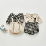 Autumn Co-ords Long-Sleeved Shirt Triangle Strap Rompers Jumpsuit Cute Pumpkin Pants Suit