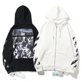 Caravaggio Hoodie Autumn And Winter Religious Print Zipper Sweater Coat