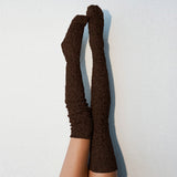 Winter Thick Knit Thigh High Socks Long Stockings Boot Autumn and Winter Twist Solid Color Stockings Knitted Socks