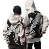 Itachi Uchiha Costume Autumn and Winter Anime Fire Shadow Dark Skunk Character Sharingan Print Couple Velvet Padded Hooded Sweatshirt Female