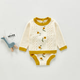 Autumn Co-ords Autumn and Winter Daisy Pullover Knitted Sweater Shorts Suit