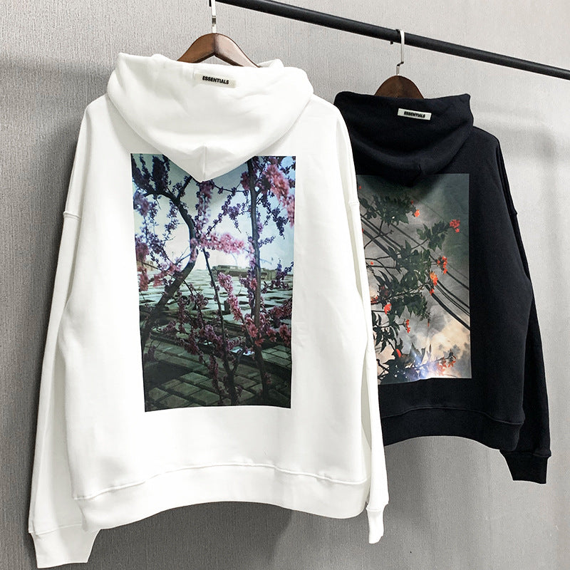 Fog Fear of God Essentials Hoodie Floral Photo Print Hoodie Sweater