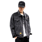 Denim Varsity Jacket Fall Denim Jacket Men's Autumn Loose Denim Jacket