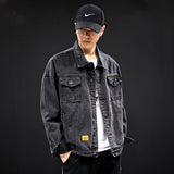 Denim Varsity Jacket Fall Denim Jacket Men's Autumn Loose Denim Jacket