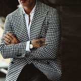 Bohemian Chic Wedding Guest Men Attire All-Matching Slim Fit Plaid Leisure Suit