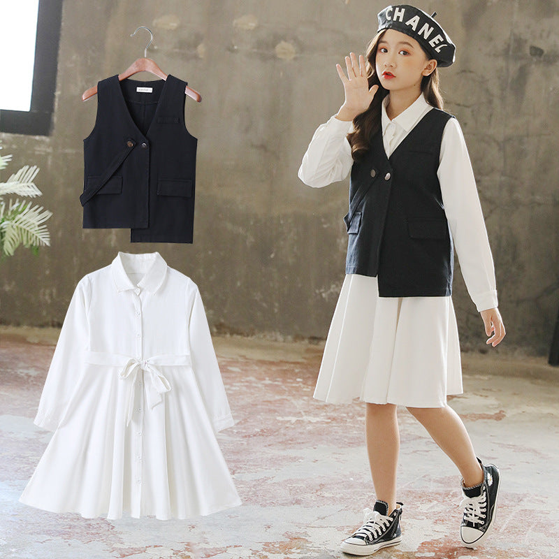 Suit Skirt Fashion Children's Suit Clothes Children Girl's Spring Clothes 2 Piece Set