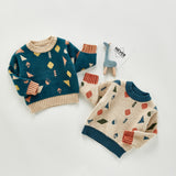 Autumn Tops Geometric Sweater Autumn and Winter Pullover Knitwear Baby Outerwear