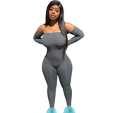 Women's Long-Sleeved Hip Lift-Foot Casual Fashion One-Piece Trousers