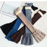 Winter Thick Knit Thigh High Socks Long Stockings Boot Lace Knee Socks Knitted Vertical Stripes Stockings