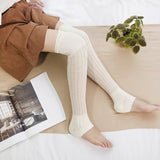 Winter Thick Knit Thigh High Socks Long Stockings Boot Knitted Hollow Wool Pile Style Foot Sock