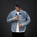 Denim Varsity Jacket Fall Denim Jacket Men's Autumn Loose Denim Jacket