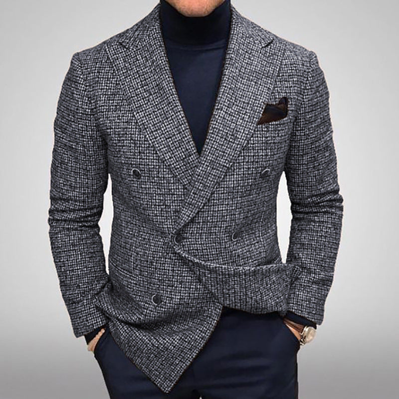 Bohemian Chic Wedding Guest Men Attire Woolen Business Casual Suit Coat
