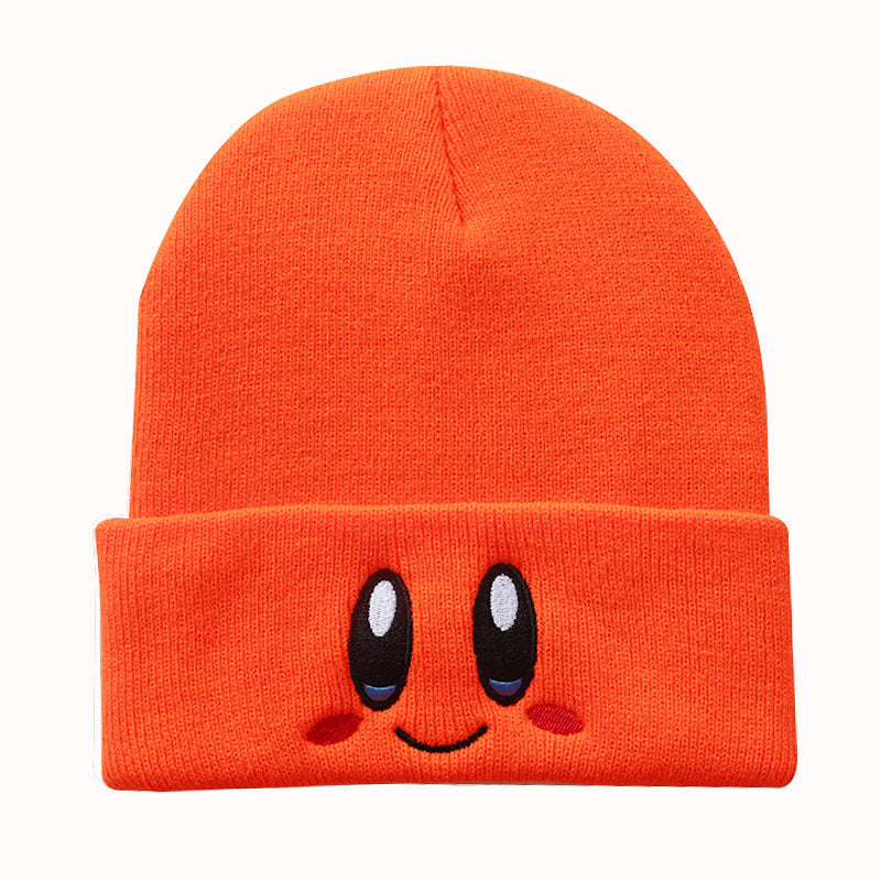 Smiley Face Cap Embroidery Knitted Hat Warm Pullover Cap