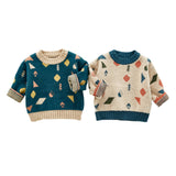 Autumn Tops Geometric Sweater Autumn and Winter Pullover Knitwear Baby Outerwear