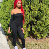 Women's Long-Sleeved Hip Lift-Foot Casual Fashion One-Piece Trousers
