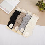 Winter Thick Knit Thigh High Socks Long Stockings Boot Knitted Hollow Wool Pile Style Foot Sock