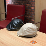 Beanies Leather Beret Children Autumn and Winter Duckbill Cap Advance Hats