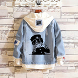 Comic Denim Jacket Men's and Women's Spring and Autumn Denim Jacket