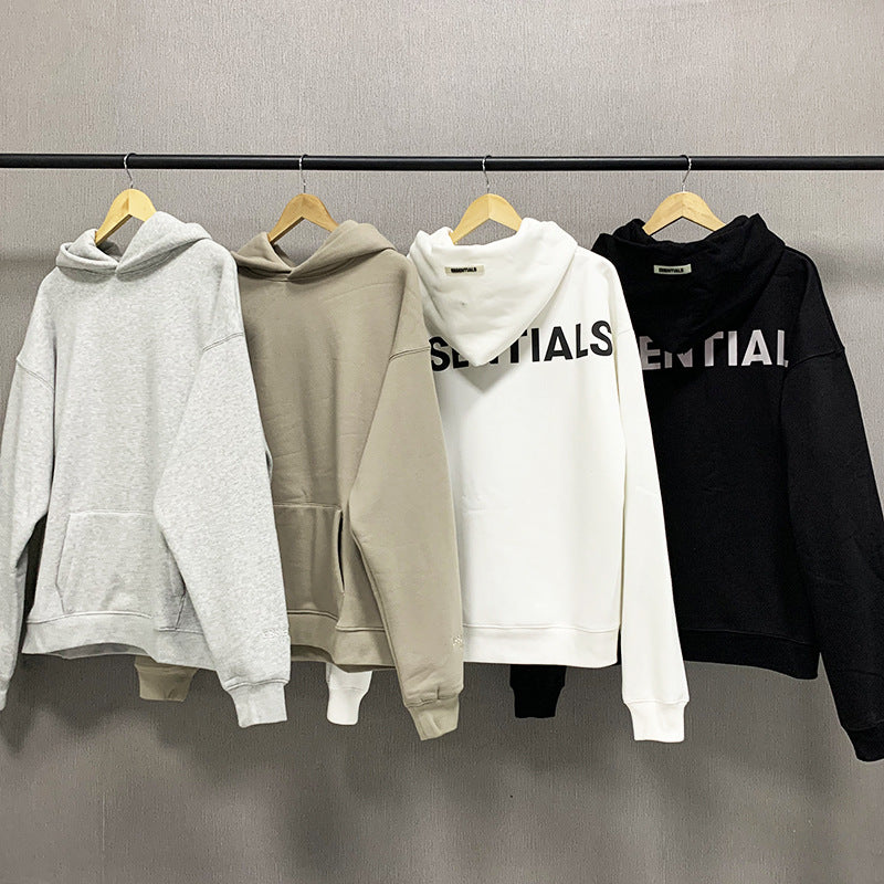 Fog Fear of God Essentials Hoodie Double Line Light-Reflecting Hoodie Loose Hip Hop Hoodies Men